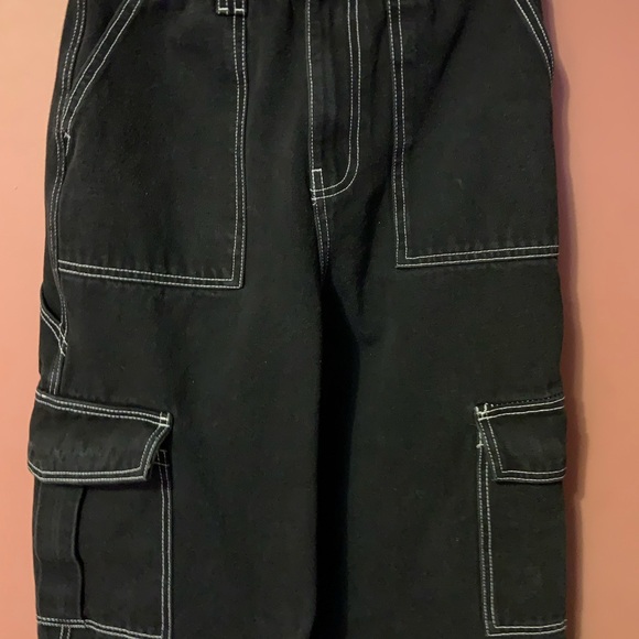 Ardene 90s High Rise Cargo Jeans Black Size 5 - Picture 2 of 5